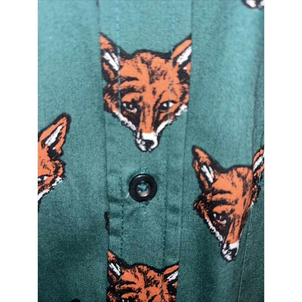 MENS RUN & FLY 50'S/60'S RETRO/VINTAGE/HAWAIIAN FOX HEAD PRINTED‎ SHIRT